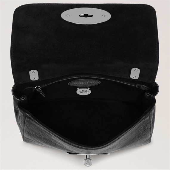 Mulberry Lily Black & Silver Toned Glossy Goat